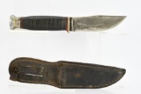 Vintage KA-BAR Hunting Knife  - W/ Original Leather Sheath