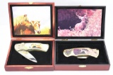 (2) New-In-Presentation Cases Whitetail Buck/ Horses Folding Knives