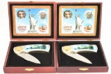 (2) New-In-Presentation Cases Statue Of Liberty Folding Knives