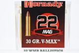 350 Rounds - Hornady V-Max 22 Win. Mag. Rimfire Ammunition - Polymer Red Tip  - 30 Grain