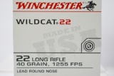 2500 Rounds - Winchester Wildcat 22 LR Rimfire Ammunition - Lead Round Nose - 40 Grain