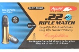 1000 Rounds - Aguila Rifle Match Competition 22 LR Rimfire Ammunition - Lead Nose - 40 Grain