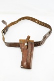 Vintage Hoyt Western Gun Belt & Holster - RH Draw (22 Cal. Revolver)