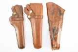 (3) Vintage Leather Holsters - RH Draw (Revolver)