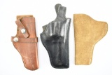 (3) Vintage Leather Holsters - RH Draw (Revolver)