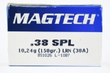 50 Rounds (New Box) Of Magtech 38 Special Ammo