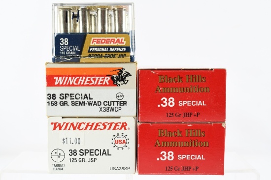 38 Special Caliber Ammunition - Winchester/ Black Hills +P/ Federal - 179 Rounds