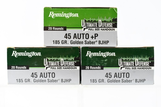 45 ACP +P Caliber Ammunition - Remington - 60 Rounds