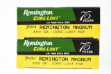 7mm Rem. Magnum Caliber Ammunition - Remington - 37 Rounds