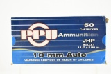 10mm Auto Caliber Ammunition - PPU - 50 Rounds
