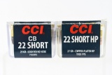 22 Short Caliber Ammunition - CCI - 197 Rounds