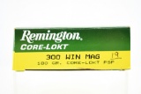 300 Win. Magnum Caliber Ammunition - Remington - 19 Rounds