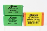 6mm Caliber Bullets - Berger/ Sierra - 300 Bullets