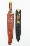(2) Large Vintage Hunting Knives W/ Sheaths - Pakistan