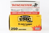 9mm Luger Caliber Ammunition - Winchester/ Remington - 450 Rounds