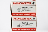9mm Luger Caliber Ammunition - Winchester - 400 Rounds