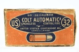 32 Auto Caliber Vintage Ammunition - Colt - 50 Rounds