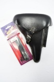 Luger P08 Black Leather Holster With Magazine