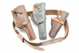 (3) Leather Holsters & (1) Belt