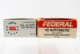 (45 Rounds) 45 Auto Ammunition (SELLS TOGETHER)