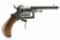 1860's Belgian, Lefaucheux-style,  32 Pinfire Cal., Folding Trigger Pocket Revolver
