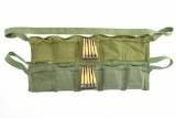(2) 1953 British Military Issue Bandoliers With 70 Rounds Of 303 Caliber Ammo & Stripper Clips