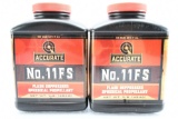 Accurate 11 FS Spherical Propellant Reloading Powder - Factory Sealed - (2) 1 lbs. Containers