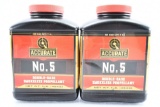 Accurate No. 5 Spherical Propellant Reloading Powder - Factory Sealed - (2) 1 lbs. Containers