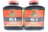 Accurate No. 5 Spherical Propellant Reloading Powder - Factory Sealed - (2) 1 lbs. Containers