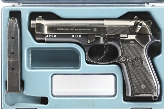 1988 Beretta, Model 92F Police Issue, 9mm Luger Cal., Semi-Auto (W/ Box), SN - BER013759Z