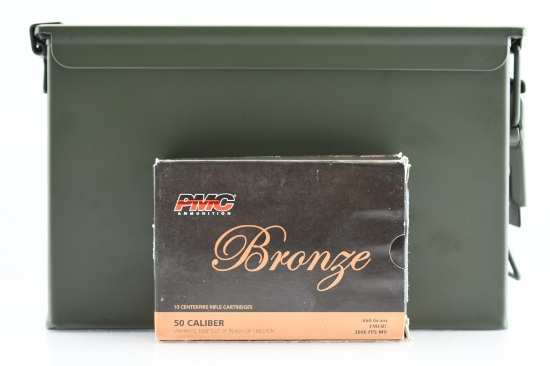 PMC Bronze, 50 BMG Caliber Ammunition, 660 Gr., FMJ-BT - 100-Rounds W/ Ammo Can