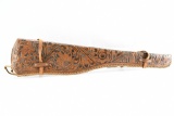 Vintage Brown Tooled Leather Rifle Scabbard - 34