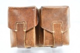 Yugo/ Serbian Military Surplus Leather Magazine Pouch - Dual Compartment - 8mm Mauser
