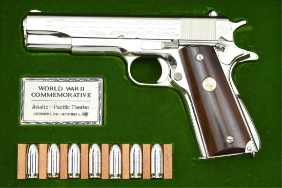 1970 Cased Colt, 1911A1 WWII "Pacific Theater" Commemorative, 45 ACP Cal., Semi-Auto, SN - 4898PTO