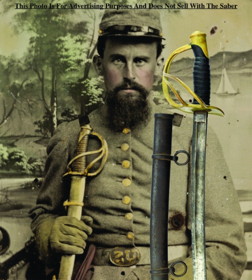 1864 U.S. Civil War, Model 1860 Light Cavalry Saber W/ Scabbard (Named W/ History)