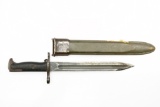 WWII Union Fork & Hoe (UFH) M1 Garand Bayonet - 1943, W/ Original Scabbard