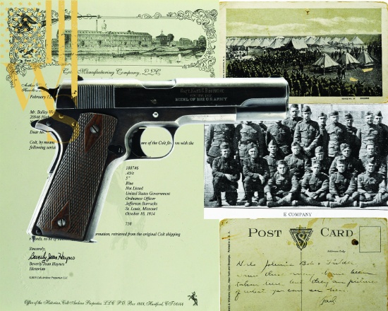 1914 U.S. Colt, 1911, 45 ACP  - "Capt. Karl C. Bostwick" - W/ Letter & History, SN - 100746