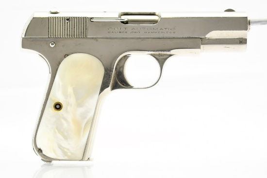 1926 Colt, 1908 Pocket Hammerless Type III - Nickel, 380 ACP, Semi-Auto, SN - 80289