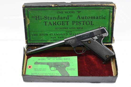 1936 Hi-Standard, Model "B" Sporting Pistol (6.75"), 22 LR, Semi-Auto (W/ Box), SN - 25768