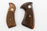 (2) Smith & Wesson Revolver Grips - Checkered Walnut - Small & Medium Frame