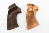 (2) Smith & Wesson Revolver Grips - Checkered Walnut - Large Frame