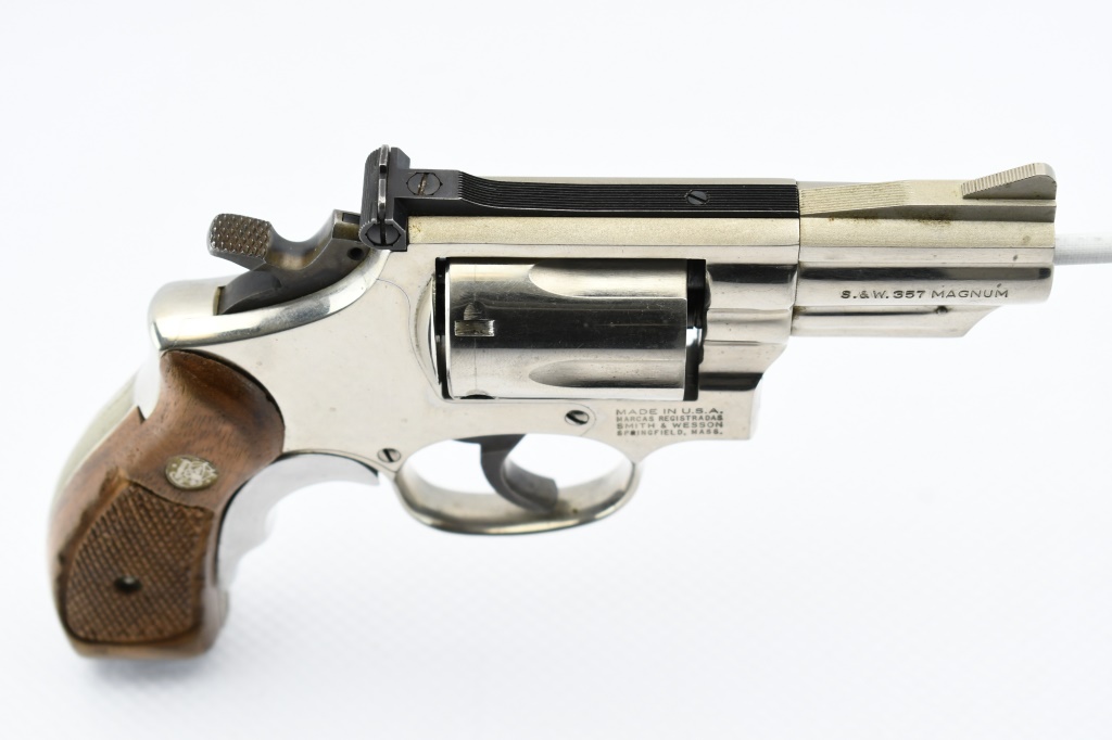 1982 Smith & Wesson, 19-5 Combat Magnum - Nickel | Proxibid