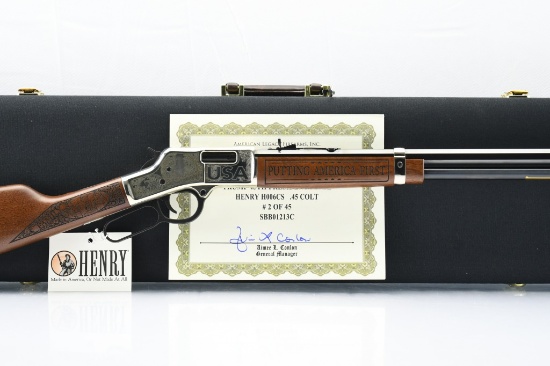 Henry, 1 Of 45 Silver Engraved "Trump Edition", 45 Colt, Lever-Action (Case & Box), SN - SBB01213C