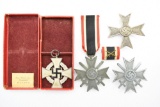 (4) WWII German War Merit/ Service Crosses