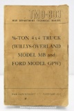 WWII U.S. TM9-803 War Department Technical Manual - For Willys Jeep