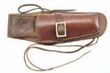 Western Brown Leather Holster - RH Draw - W/ Leg Tie Strap