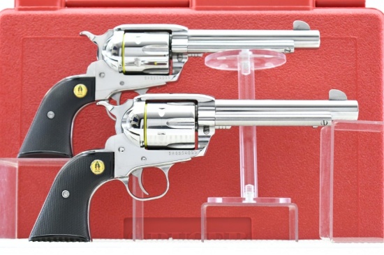 Cased Set - Ruger, New Vaquero SASS Special Edition, 45 Colt, Revolvers, SN - SASS54055 & 54056