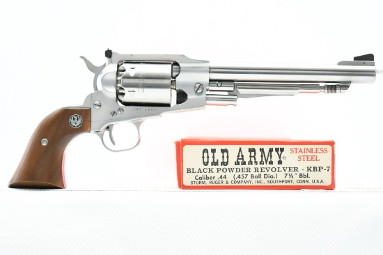 1982 Ruger, Old Army - Stainless, 44 Cal., Percussion Revolver (W/ Box), SN - 145-14698