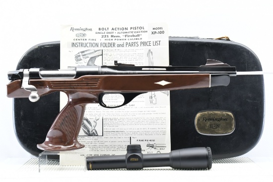 1979 Remington, XP-100, 221 Rem. Fireball, Bolt-Action Pistol (Case/ Manual/ Scope), SN - B7508073