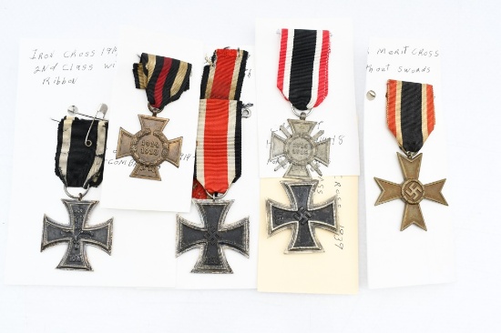 (6) WWI & WWII German Iron Cross Metals